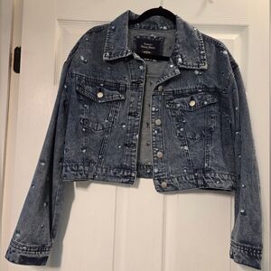 Cropped Floral Jean Jacket